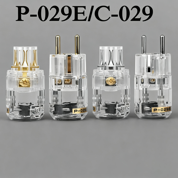 P-029E/C-029 Schuko Power Plug & IEC Connector Set Audiophile-Grade HIFI DIY Paar Adapter