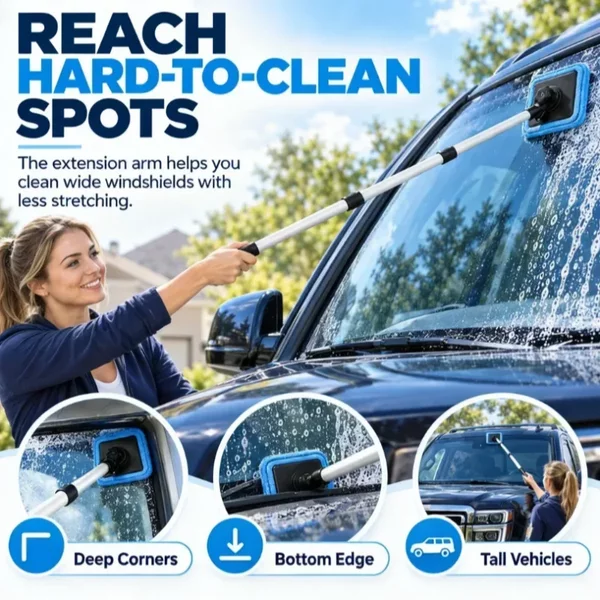 Magnetischer Doppel-Autowindschutzscheibenreiniger 2026 Upgrade Fensterreiniger Streifenfreies Auto-Glasreinigungsset Kompakte Windschutzscheibenbürste