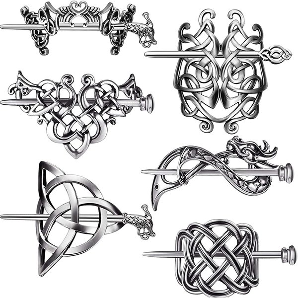 Épingles à cheveux celtiques pour femmes, pinces à cheveux celtiques Viking, bâton à cheveux à nœud celtique, Barrette à cheveux en métal, épingle à cheveux rétro, accessoire pour cheveux