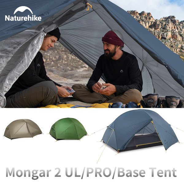 Naturehike Mongar 2 UL/PRO/Base Zelt für Camping, Wandern, Outdoor-Reisen, Trekking, 1/2/3 Personen, ultraleichtes, tragbares, wasserdichtes Zelt