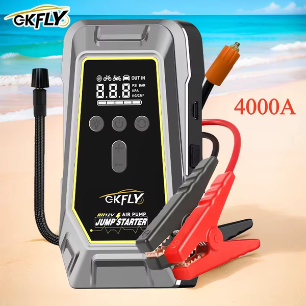 GKFLY 4000A Hochleistungs-Auto-Starthilfe Notstartgerät Powerbank Autobatterie-Ladegerät Booster für Benzin und Diesel