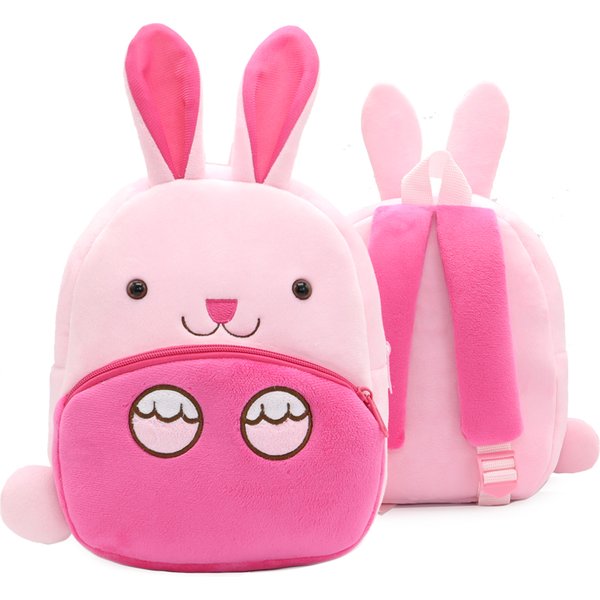 Sac à dos en peluche pour filles, sac d'école maternelle, animal mignon, lapin, enfants