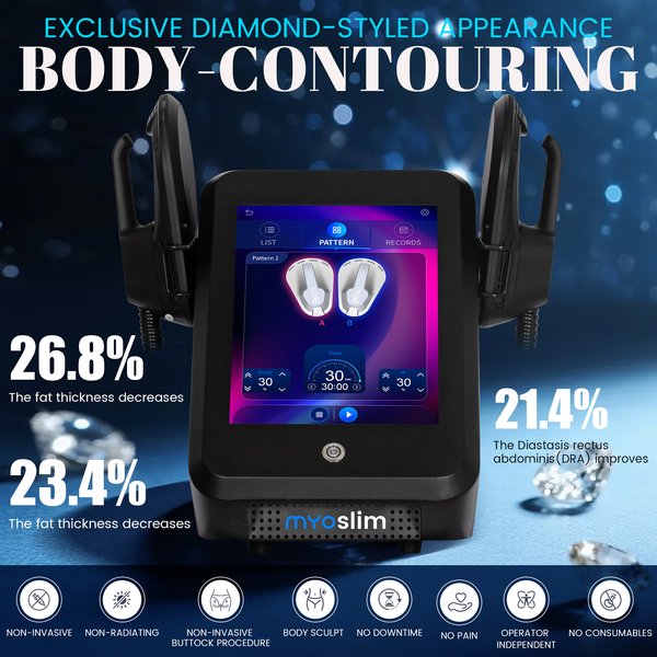 EMS MYOslim Hi-EMT Körperformungsgerät, Gewichtsreduktions-Massagegerät, Elektromagnetisches Fettreduktions- und Muskelstimulationsgerät