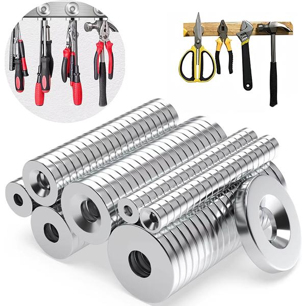 10/20/30/50 Stück starke, versenkte, tragbare Magnetscheiben 12/15/18 mm mit Lochmagnet, leistungsstarke magnetische Push-Pin-Kühlschrankmagnete
