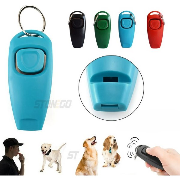 Haustier-Multifunktions-2-in-1-Clicker und Pfeife, Hundetrainer, Clicker mit Schlüsselring, Haustier-Welpen-Trainer, Hundeflöte und Clicker, Heimtierbedarf