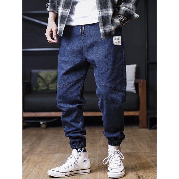 Plus Size Jeans Herren Lose Jogger Streetwear Harem Jeans Cargohose Knöchellange Denim-Hose
