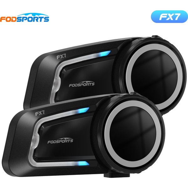 2 pièces Fodsports FX7 maille moto Interphone casque Interphone casque, 10 cavalier 2000M.