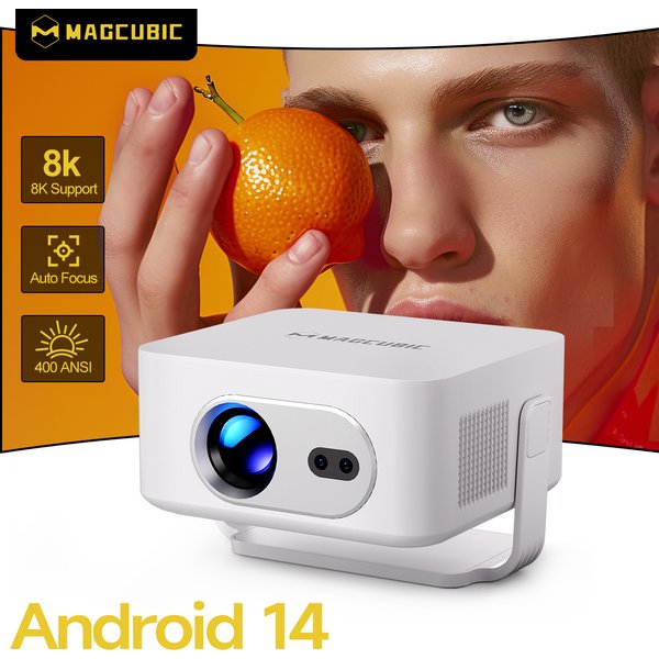 Magcubic HY300Max 400ANSI 8K Native 720P Autofokus Android 14 8K Projektor mit Wifi6 BT5.4 Allwinner H726 Tragbarer Outdoor-Projektor
