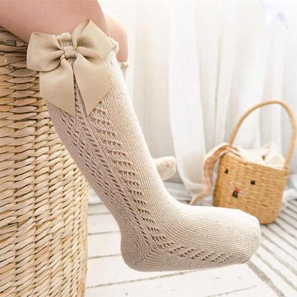 Lawadka 0-7T Sommer Kinder Mädchen Socken Baumwolle Großen Bogen Solide Mesh Mädchen Für Baby Socke Mode Prinzessin kleidung Zubehör 2023