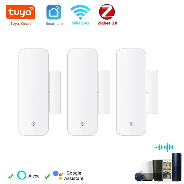 Tuya WiFi Zigbee capteur de porte capteur de Contact détecteur ouvert fermé alarme de maison intelligente Protection de sécurité fonctionne avec Aleax Smart Life
