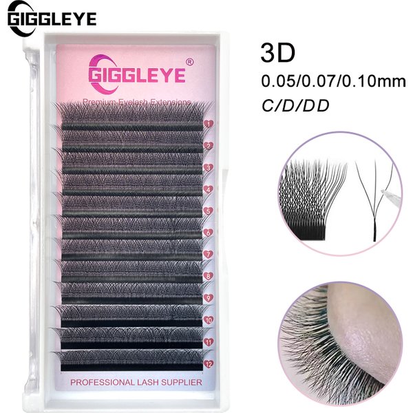 3D W Shape Eyelashes C/D/DD Cluster Lashes Premade Russian Volume Fan False Eyelash Extension Supplies Cilia Makeup Tools New