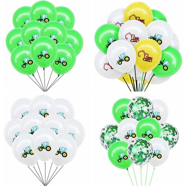 10/30 Stücke Bau Traktor Thema Bagger Latex Ballons Lkw Fahrzeug Baby Dusche Kinder Jungen Geburtstag Party Supplies