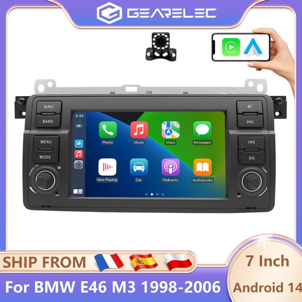 GEARELEC Autoradio Carplay für BMW E46 M3 Rover 75 1998-2006 Autoradio 7 Zoll Android 14 GPS WIFI Bluetooth FM RDS Auto-Multimedia-Player