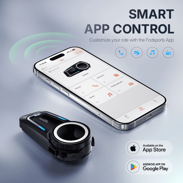 Fodsports FX7 Mesh Motorcycle Intercom Bluetooth Helmet Headset,10 Rider 2000M,BT5.4,APP Connect.