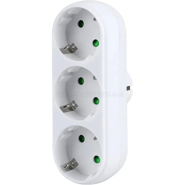EU-Stecker-Verlängerungskabel für Steckdosen, 1 auf 3-fach, europäischer Konvertierungsstecker, Deutschland-Standard, Mehrfachstecker-Adapter für den Heimgebrauch