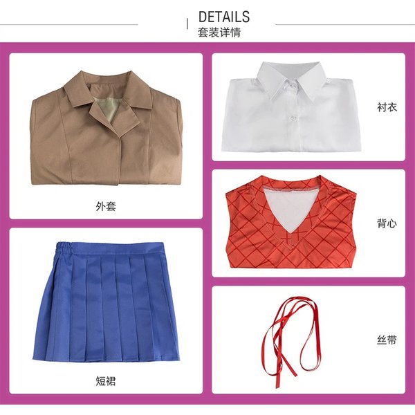 Costumes de cosplay Monika de l'anime Doki Doki Literature Club, costumes d'Halloween Sayori Yuri Natsuki pour femmes, robe Vestido, vêtements