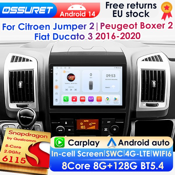 Qualcomm 8 Core 360 ° Kamera CarPlay Android Auto 2 Din Autoradio Für Fiat Ducato 3 Citroen Jumper 2 für Peugeot Boxer 2 2016-2020