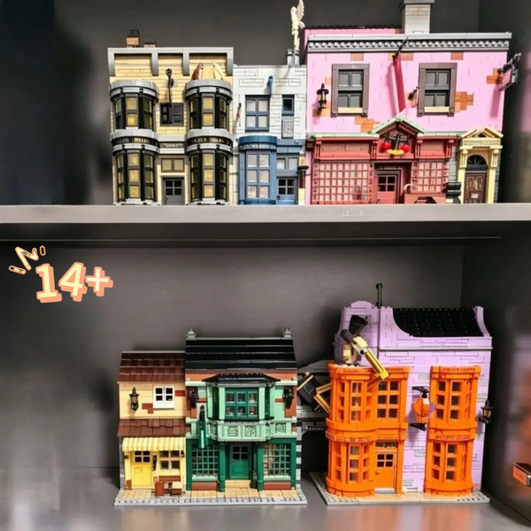 Modèle de blocs de construction 2026 sur le thème magique, 5544 pièces, vue sur la rue Diagon, en stock, jouets à assembler, cadeaux de Noël et d'anniversaire