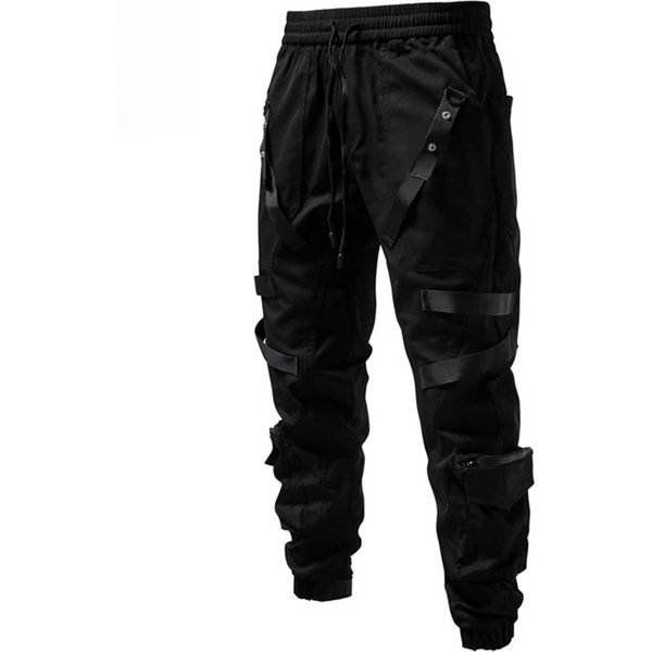【Mirrordust】 mode Ninja pantalon Techwear pansement poches zippées Cargo pantalon Joggers hommes noir Hip Hop Streetwear pantalon