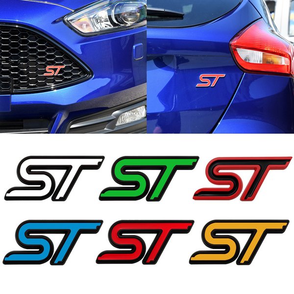 3D métal ST ligne calandre emblème Badge voiture tête coffre autocollants pour Ford Focus Mondeo Fiesta Explorer accessoires de style