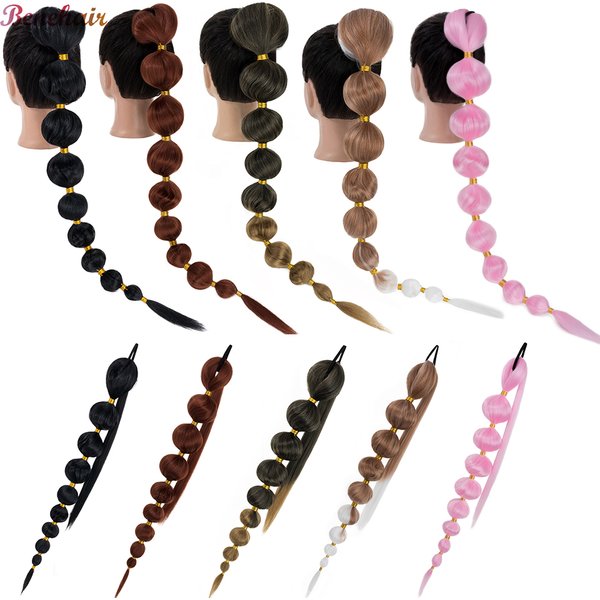 Benehair Synthetic 34inch Long Bubble Ponytail for Women Warp Around Ponytail Hair Extension Puff Braided Ponytail Extension