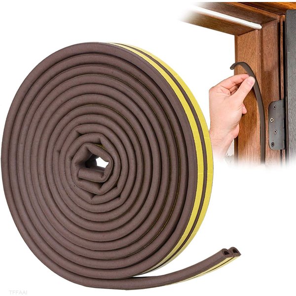 Door Insulation Seal Strip Tape Self-adhesive Acoustic Rubber Foam Weatherstrip Window Sound Draft Stopper Weather Strip