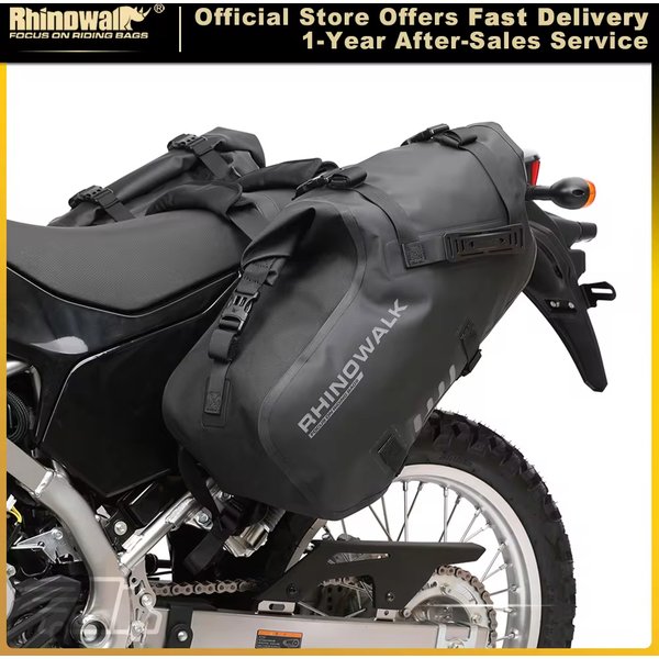 Rhinowalk sac de moto 100% étanche 18L/28L/48L grande capacité 2 pièces ajustement universel moto sacoche sacs latéraux de selle