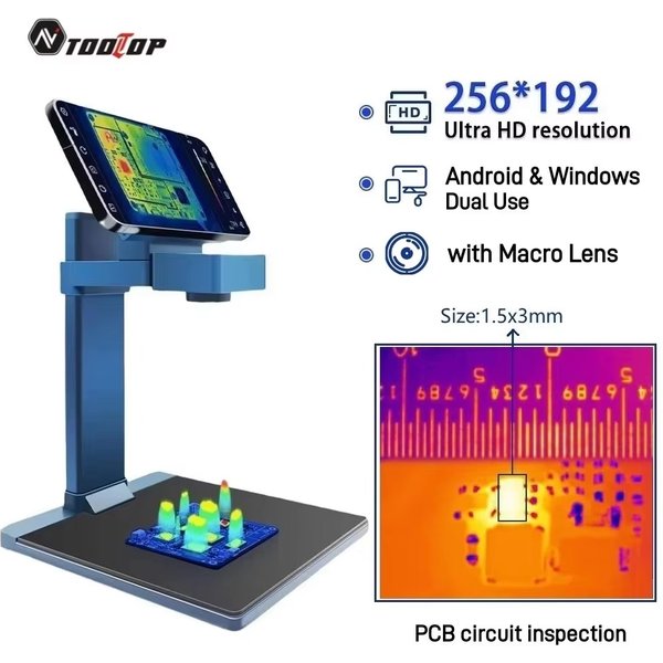 TOOLTOP T210 256*192 Infrarot-Wärmebildkamera für PCB-Reparaturen mit Makroobjektiv, 3D-Bild, PC- und Android-Mobilgerät-Dual-Nutzung