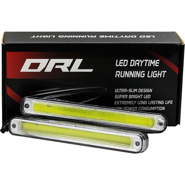 2 pièces/ensemble LED feux de jour COB DRL voiture jour conduite antibrouillard avec fonction marche/arrêt lumière du jour 100% étanche