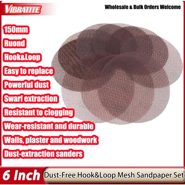 10 Stück 6 Zoll 150mm Netz-Schleifscheiben mit Klettverschluss, staubfreie Schleifscheiben, anti-Blockier-Schleifpapier für Holzmöbel