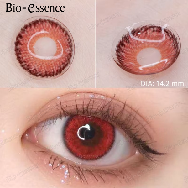 Bio-essence 1 paire de lentilles de Contact de couleur pour les yeux lentilles marron naturel beauté mode lentille rouge lentilles bleues Contact pour les yeux verts