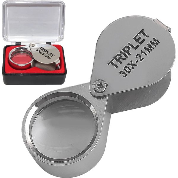 Bijoux de poche Loupe bijoutiers outils pour les yeux bijoux Loupe pliante lentille en verre Loupe triple verre bijoux diamant