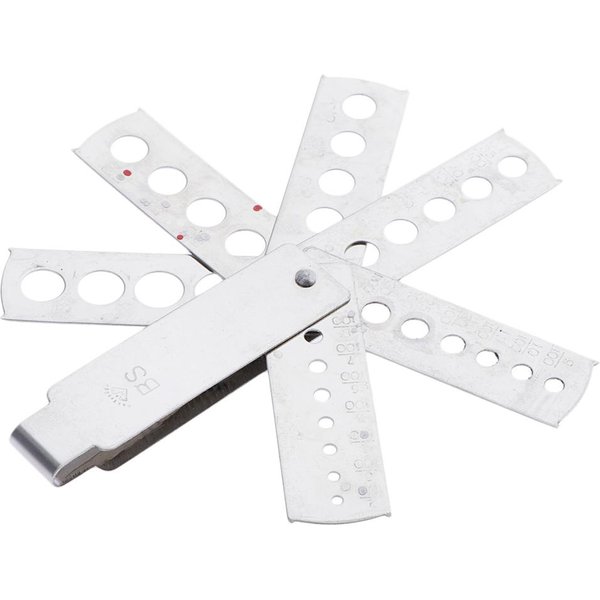 Jauge de dimensionnement de pierres précieuses de diamant de forme d'éventail pliant en aluminium