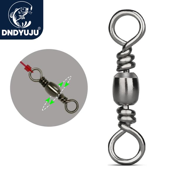 DNDYUJU 100pcs Carbon Steel Fishing Connector Pin Bearing Rolling Swivel Stainless Steel with Snap Fishhook Lure Tackle Tools