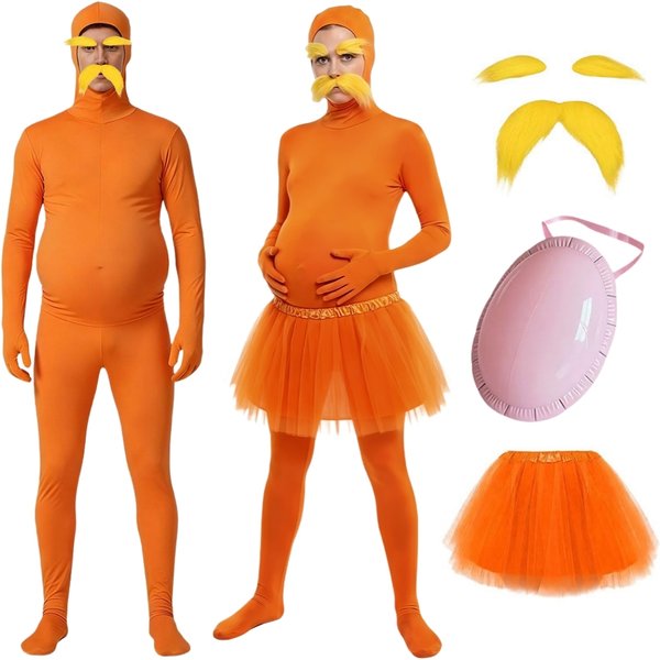 Costume de cosplay Lorax, combinaison Zentai pour hommes et femmes, tenue de fantaisie de dessin animé Seuss, costume de jeu de rôle pour Halloween, carnaval et fête.
