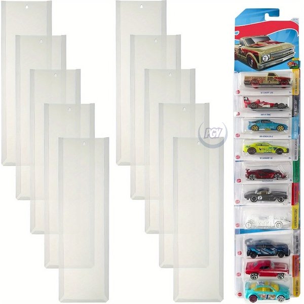 10 stücke Wand-Montiert Druckguss Auto Vitrine Organizer Platzsparende Garage Transparent Blase Wrap Fächer Spielzeug Lagerung rack