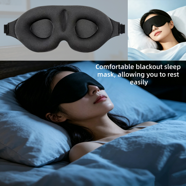 Masque de sommeil, contour 3D sans pression sur les yeux, masque de sommeil occultant, avec masque de nuit réglable pour les vols, les voyages, la sieste