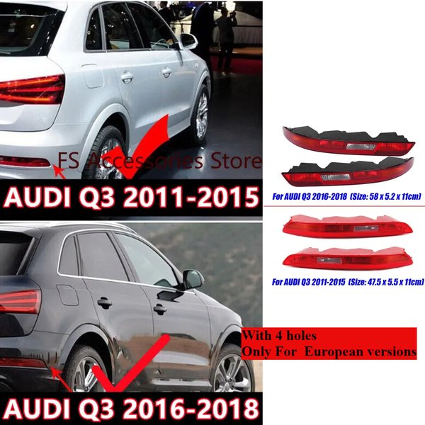 Enquêter de pare-chocs arrière de voiture pour Audi, réflecteur de clignotant arrière, feu stop, Wskins arrière, 8U0945095B, 8UD945096, Q3 2011-2015, Q3 2016-2018