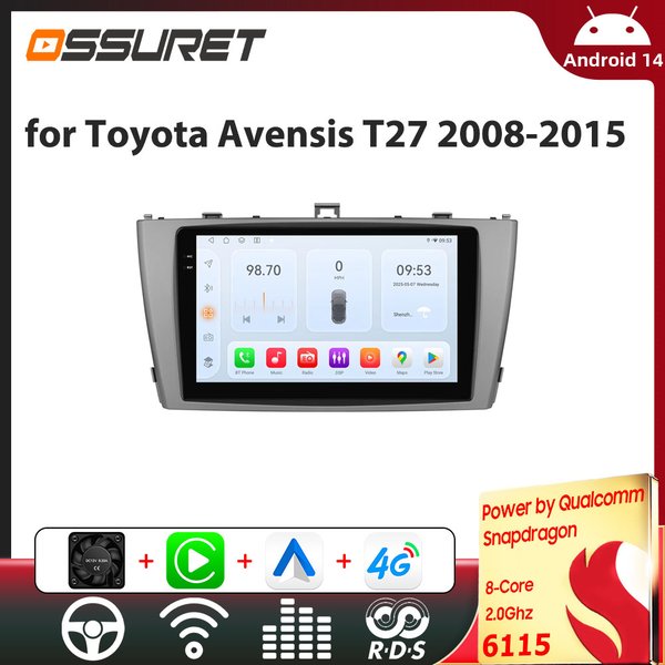 Intelligente Autosysteme für Toyota Avensis T27 2008-2015 Stereo Android Auto Multimedia-Player Autoradio GPS-Navigation DSP 6115 4G WIFI