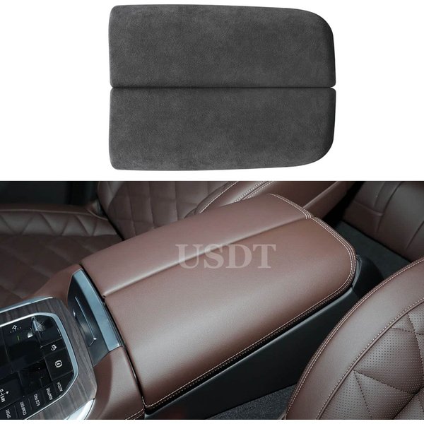Passend für BMW X5 G05 X6 G06 X7 G07 2020 - 2024 2025 TOP Wildleder Armlehnenbox-Abdeckung Mittelkonsole Schalthebelblende