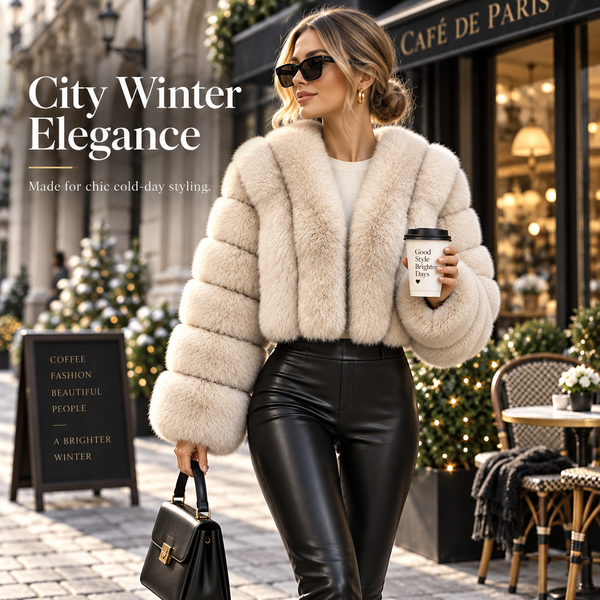 2026 New Women Real Fox Fur Coat, Natural Short Full Long Sleeve Fox Fur Jacket, Elegant Ladies Winter Outerwear