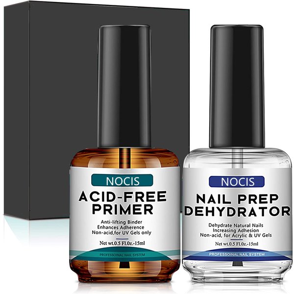 Déshydrateur professionnel pour ongles de 15 ml et apprêt sans acide pour vernis acrylique et gel - Préparation et prime pour les ongles durables et libres