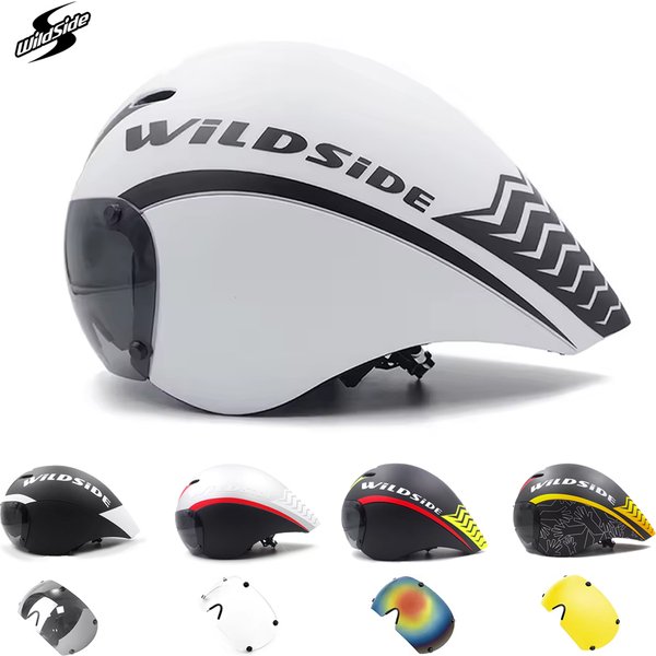 Wildside Aero TT casque de vélo de route course cyclisme sport Triathlon TT ultraléger vélo casque de sécurité lunettes vélo accessoires