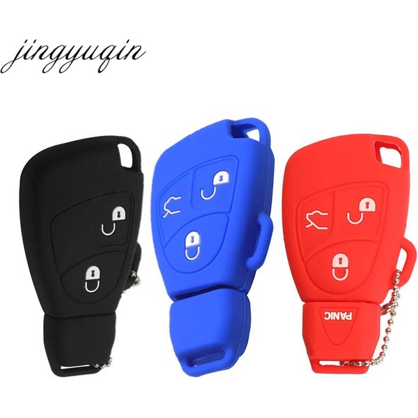 Jingyuqin Fernbedienung Auto Schlüssel Fob Silikon Fall Abdeckung Für Mercedes Benz B C E ML S CLK CL 2/3/4 Tasten Styling Halter