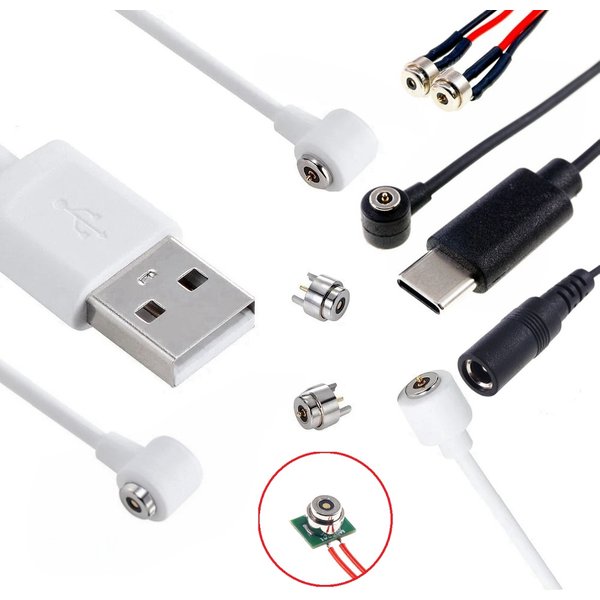 2A Miniature 4. 0MM Magnetic Connector PogoPin Male Female USB Dock Cable Charger Power Smart Swristand Medical Wearable Ring