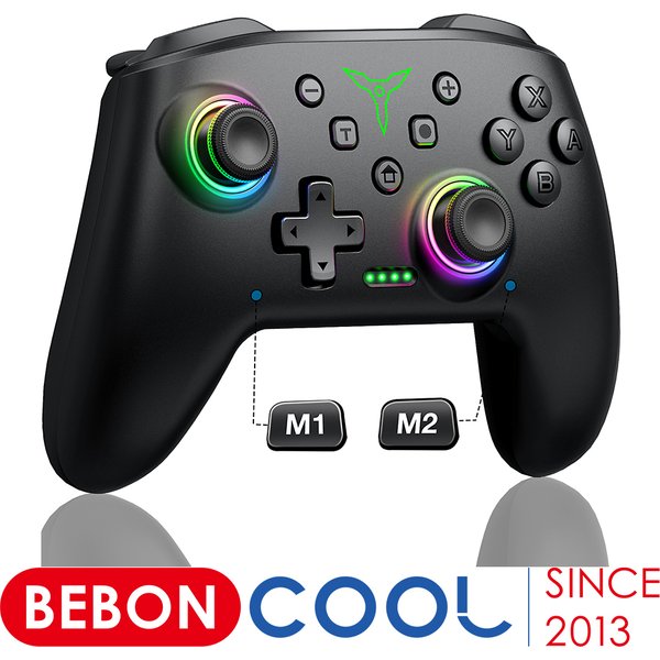 BEBONCOadvocate-Manette Bluetooth sans fil pour Nintendo Switch, Switch OLED, Lite, Android, iOS, Connexion filaire, Pro Gamepad pour PC