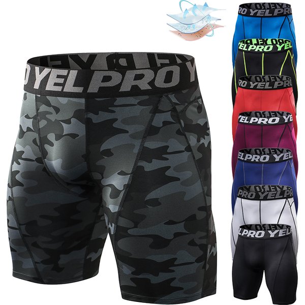 Men Fitness Compression Shorts Running Training Sport Shorts Tight Breathable Quick-drying Stretch Shorts Letter Belt Gym Shorts