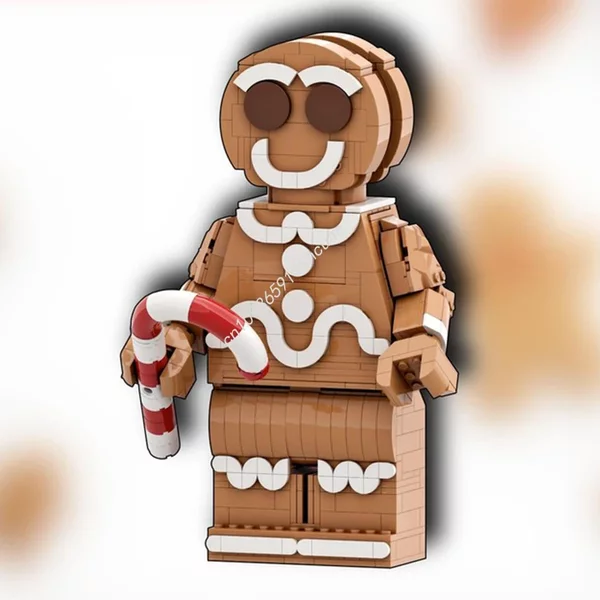 835 pièces MOC Minifigure à l'échelle vers le haut bonhomme en pain d'épice assembler des blocs de construction anniversaire jouet de noël cadeau