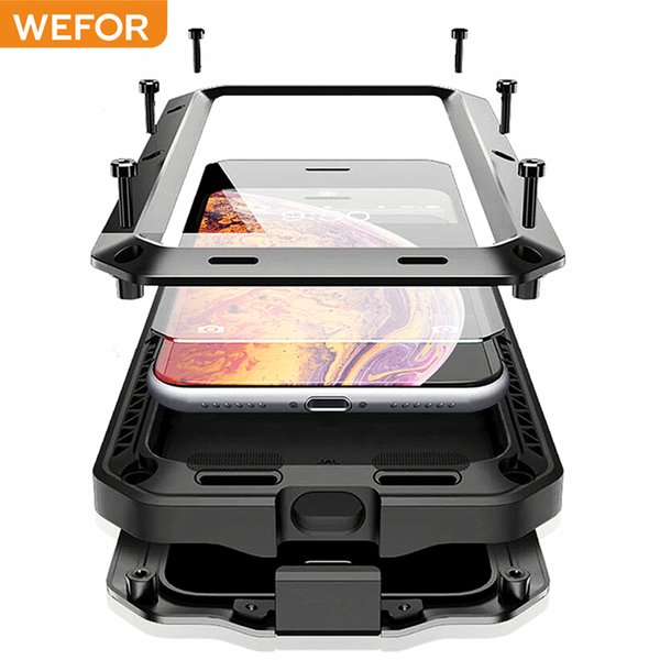 Shockproof armor Metal Aluminum phone Case for iPhone 15 14 13 12 11 Pro XS MAX XR X 7 8 6 6S Plus Full Protective Bumper Cover
