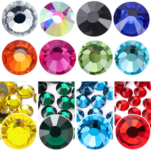 QIAO SS6-SS34 Kryształki Rhinestone Hurtowo Bez Hotfixu, Błyszczące Diamentowe Kamienie do DIY, Szycia, Sukien Ślubnych, Butów, Toreb, Sprzedaż Hurtowa